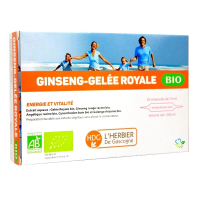 Ginseng Gelée Royale Bio | Immunité | Tonifiant | Fortifiant | Stimulant | 20 Ampoules