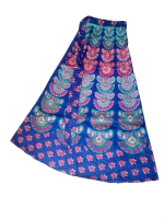 Jupe longue indienne, motifs bleus