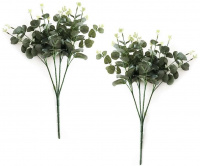 Lot de 2 bouquets de 16 branches d'eucalyptus artificielles vertes