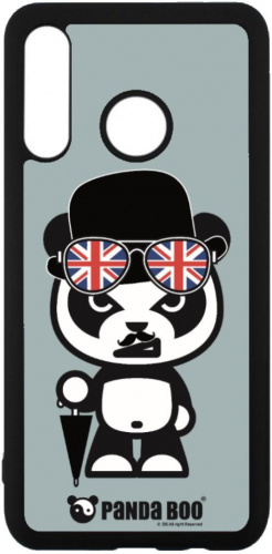 Coque pour Huawei Y7a PANDA BOO So British  - coque humour - coque noire TPU souple (Y7a)