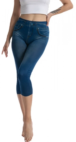 Legging couleur jean gris foncé ou bleu - Bleu S