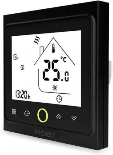 Thermostat intelligent Zigbee Noir pour plancher chauffant électrique 16A Moes