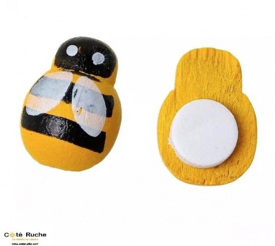 mini abeille en bois autocollante