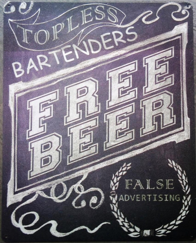 plaque style ardoise free beer toledeco affiche metal pub us