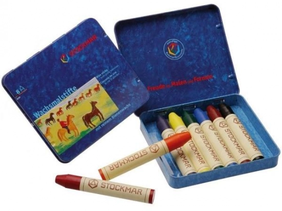 Crayons bâton de cire Stockmar 8 couleurs standard boîte métal - Cra