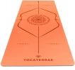 Tapis de yoga antidérapant Corail Orange en PU et caoutchouc naturel + MANDALA et BODY LINE