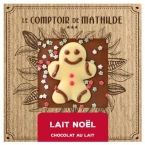 Tablette de chocolat lait Noël Comptoir de Mathilde 80gr